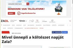 Az eseményről a ZAOL a Zala megyei hírportál számolt be. Kép: 1. Forrás: https://www.zaol.hu/kultura/mivel-unnepli-a-kolteszet-napjat-zala-1486193/.